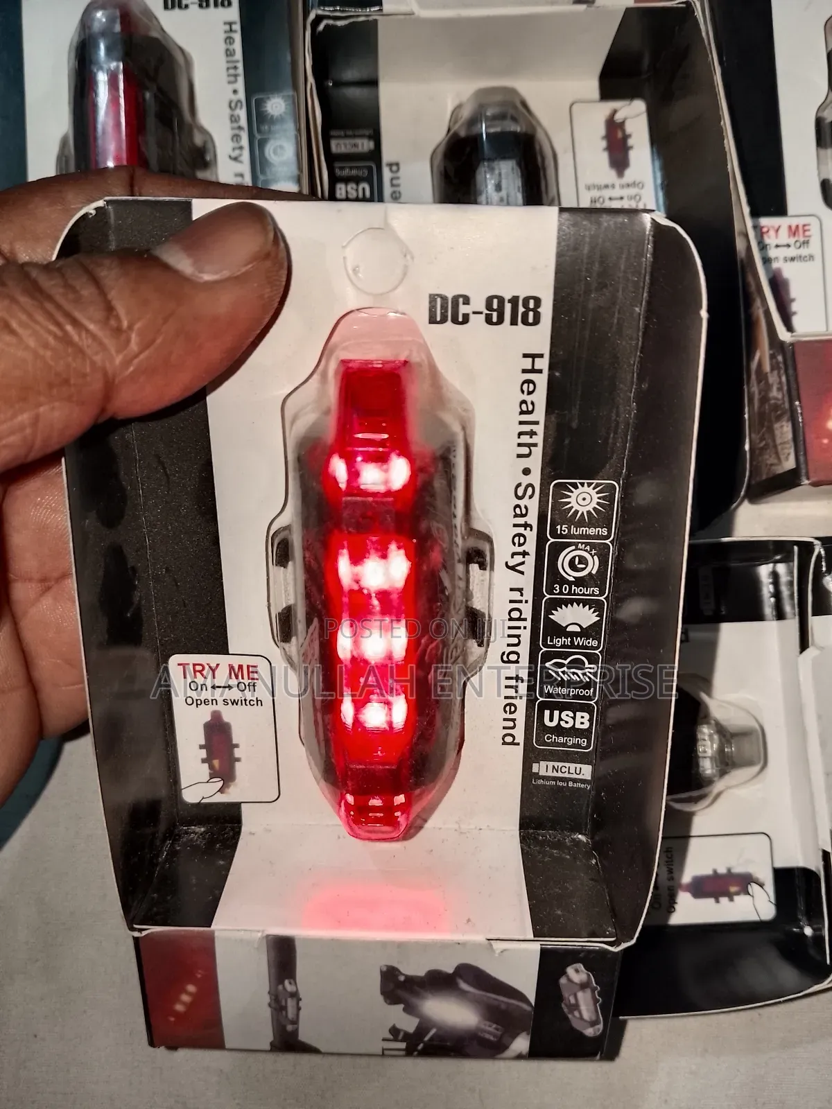 USB Rechargeable LED Bike Tail Light (01 Pcs)