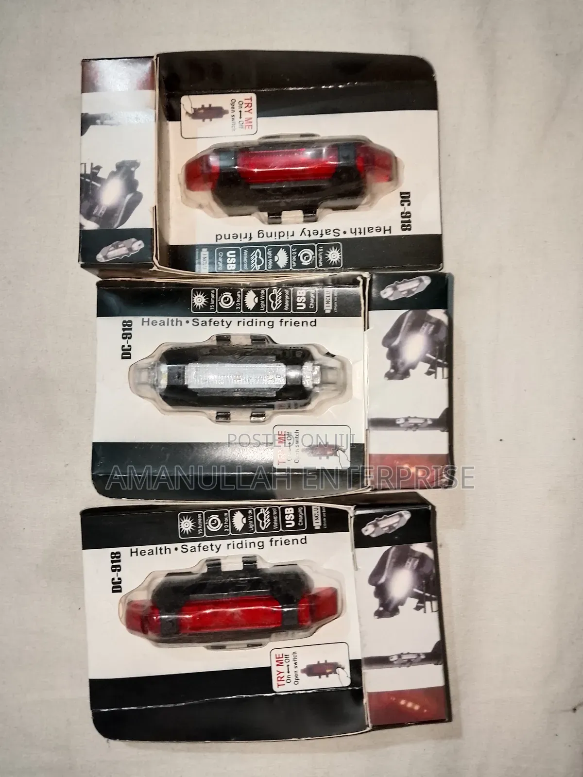 USB Rechargeable LED Bike Tail Light (01 Pcs)