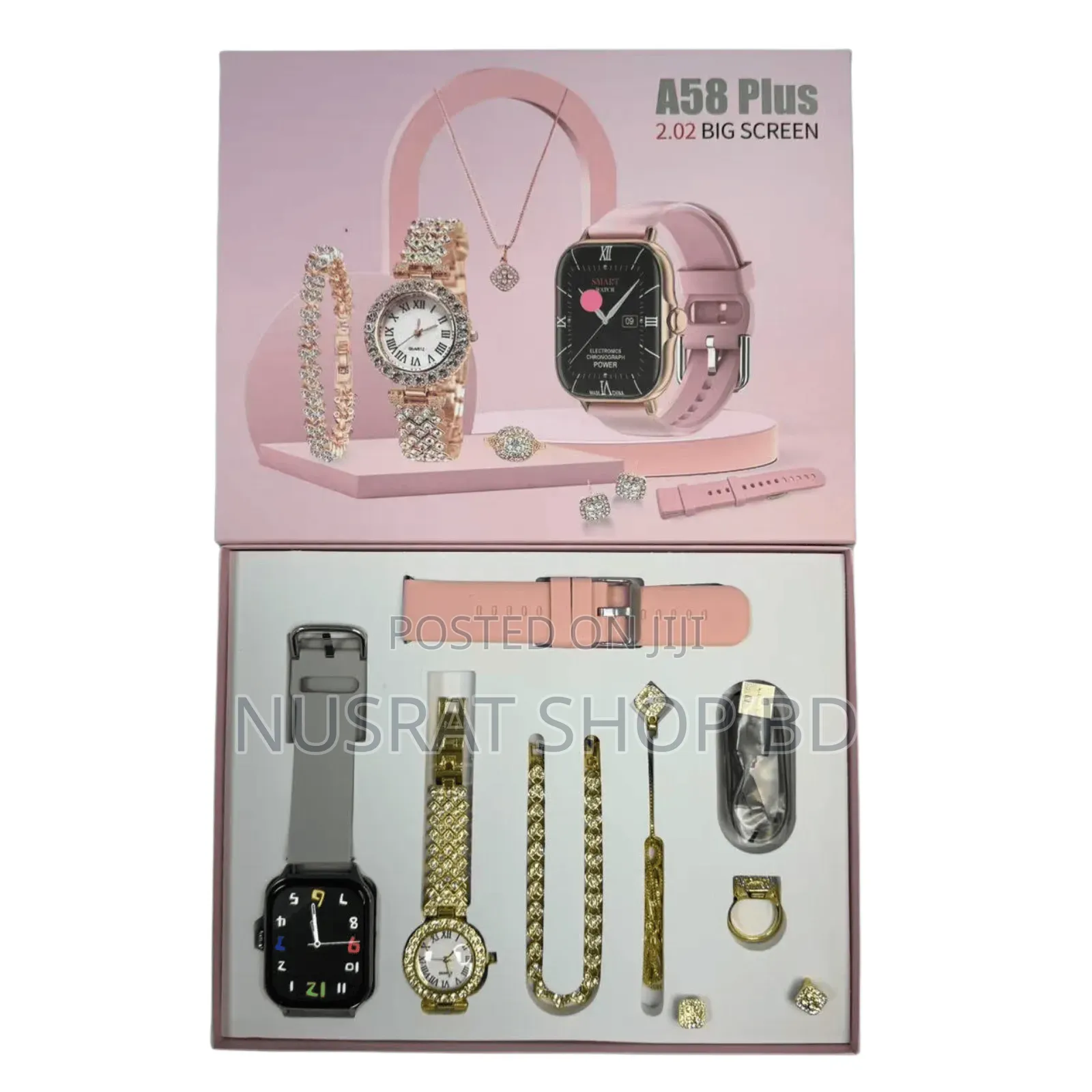 A58 Plus Smartwatch Gift Set for Girls (8 in 1)
Code: 12980