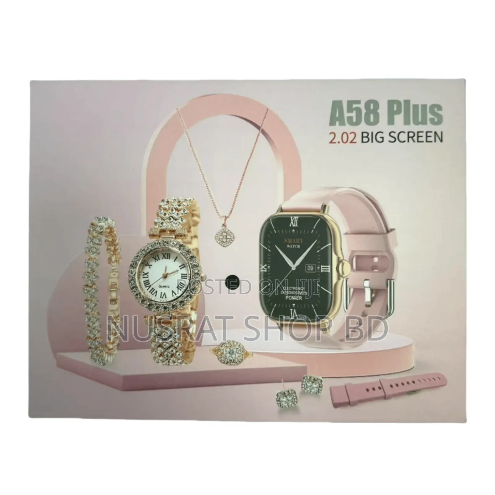 A58 Plus Smartwatch Gift Set for Girls (8 in 1)
Code: 12980