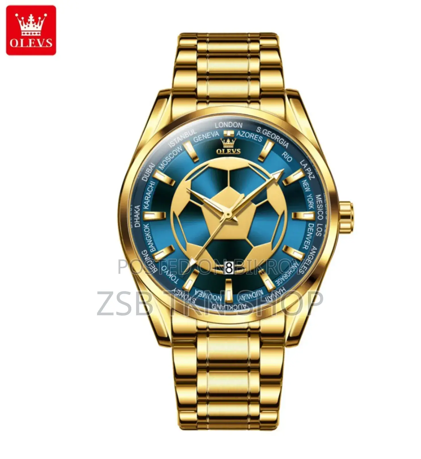 3357 Olevs 9949 Football Dial Men Business Sport Waterproof Quartz Watch