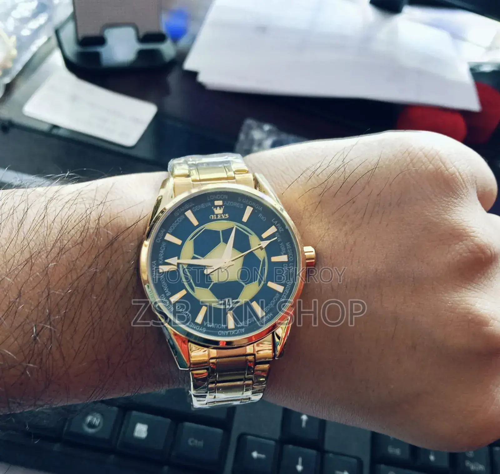 3357 Olevs 9949 Football Dial Men Business Sport Waterproof Quartz Watch
