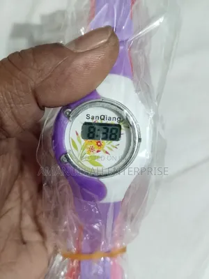 Kids' Floral Digital Watch | Purple White Silicone Strap (01 Pcs)