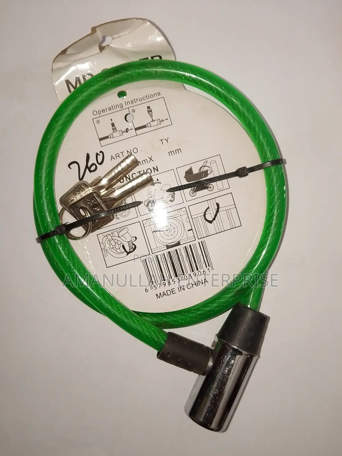 Heavy Duty Bike Cable Lock With Key | Anti-Theft Bicycle Lock