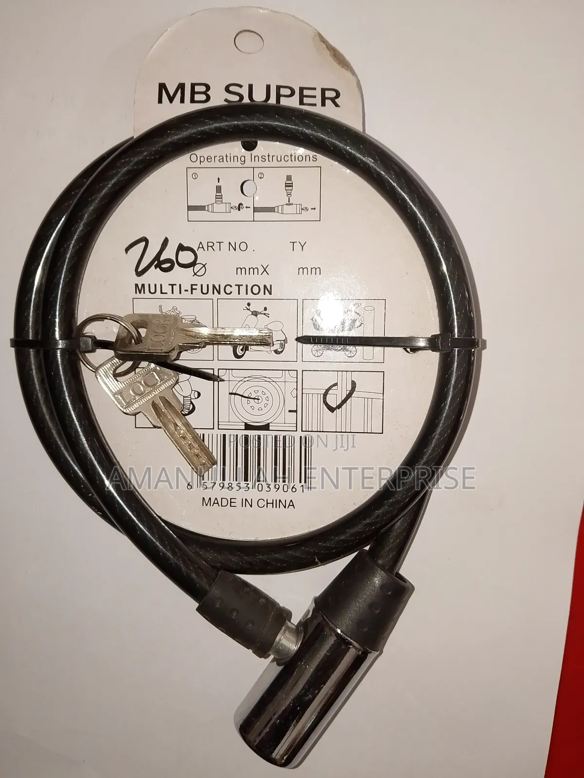 Heavy Duty Bike Cable Lock With Key | Anti-Theft Bicycle Lock
