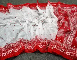 Boisakhi full saree features delicate and attractive Jamdani print design
