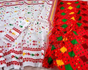Boisakhi full saree features delicate and attractive Jamdani print design