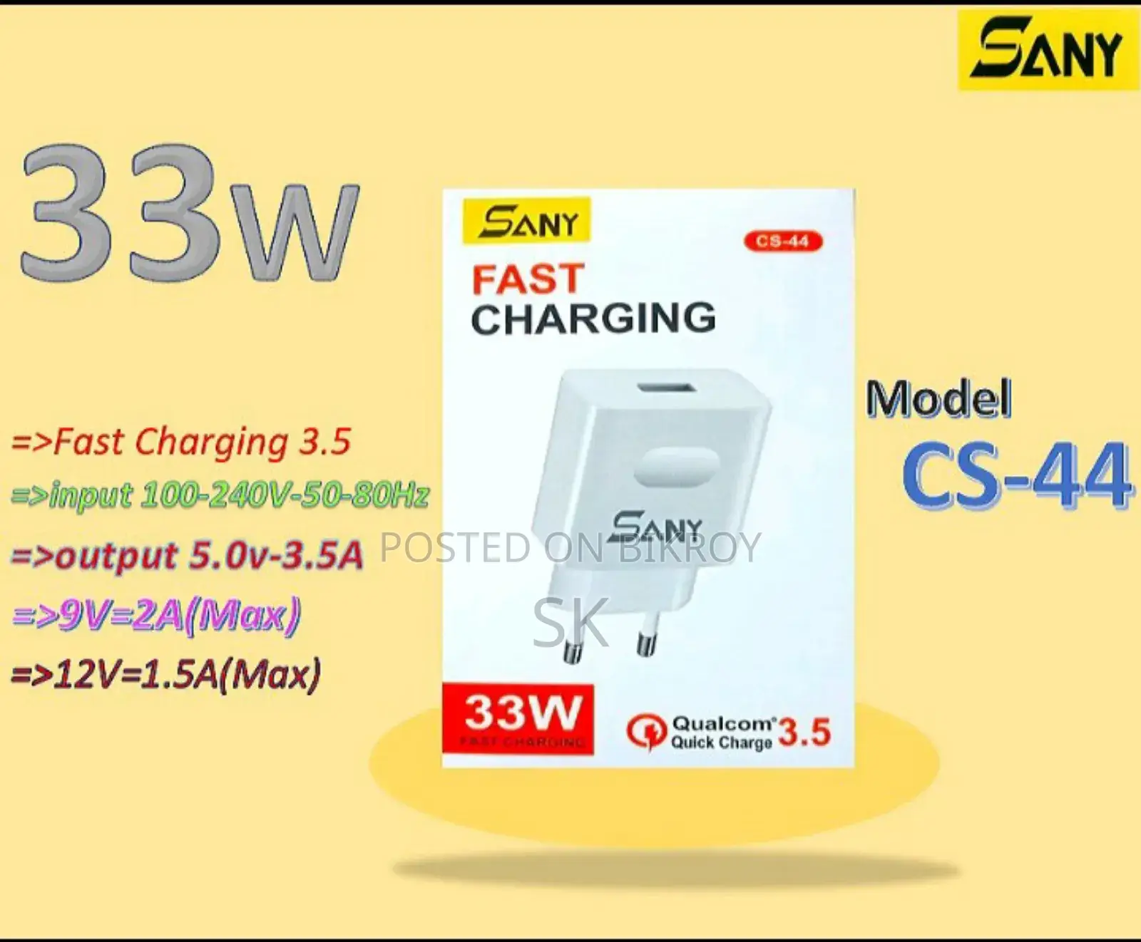 Sansy Fast Charger 33w