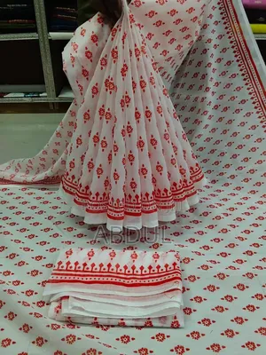 চান্দেরি সিল্ক শাড়ি উইথ ব্লাউজ পিস