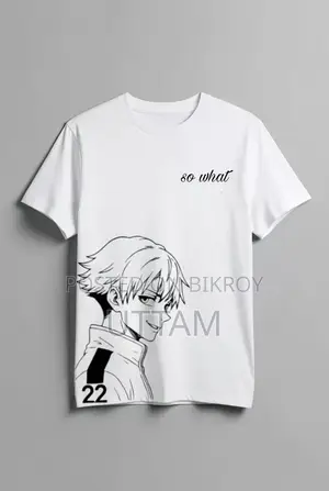 Anime Style Primium White T Shirt