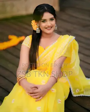 Half Silk Lace Work Saree with matching blouse piece