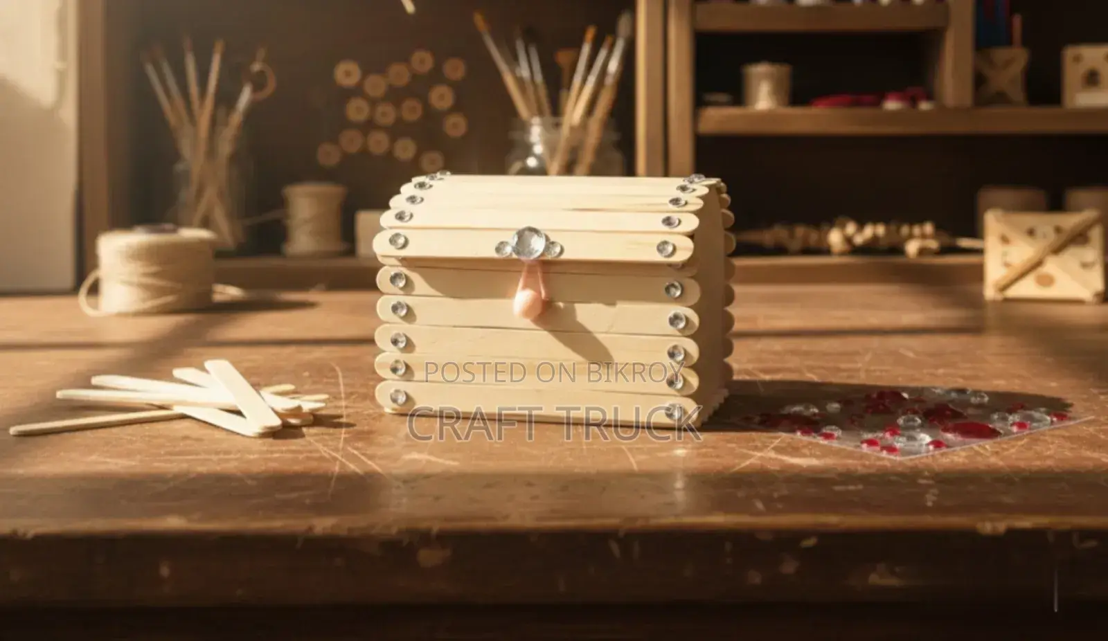Handmade Ice Cream Stick Organizer Boxes