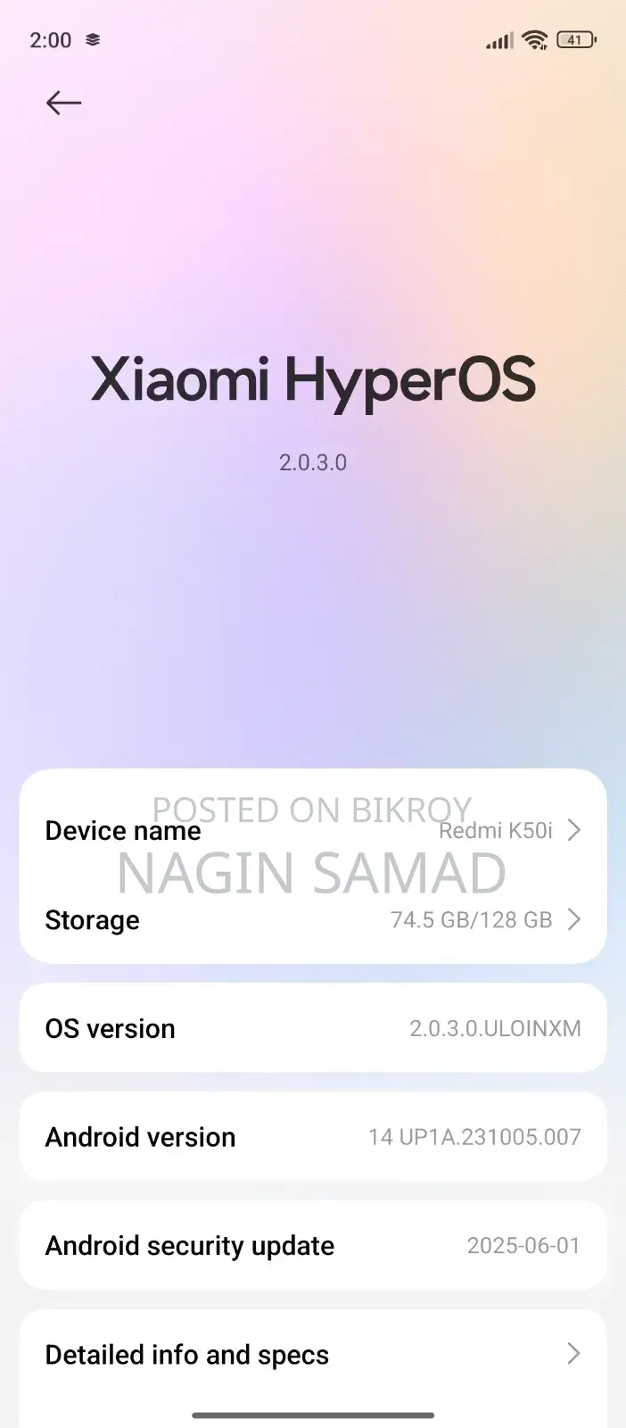 Xiaomi Redmi K50i 128 GB Blue