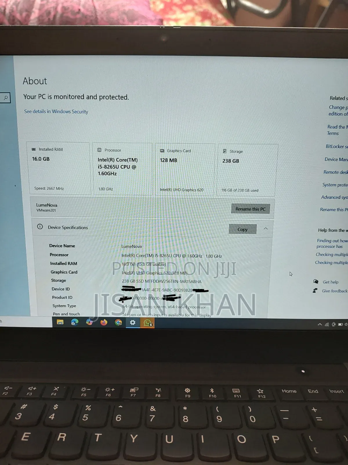 Laptop Lenovo ThinkPad T490s 16GB Intel Core I5 SSD 256GB
