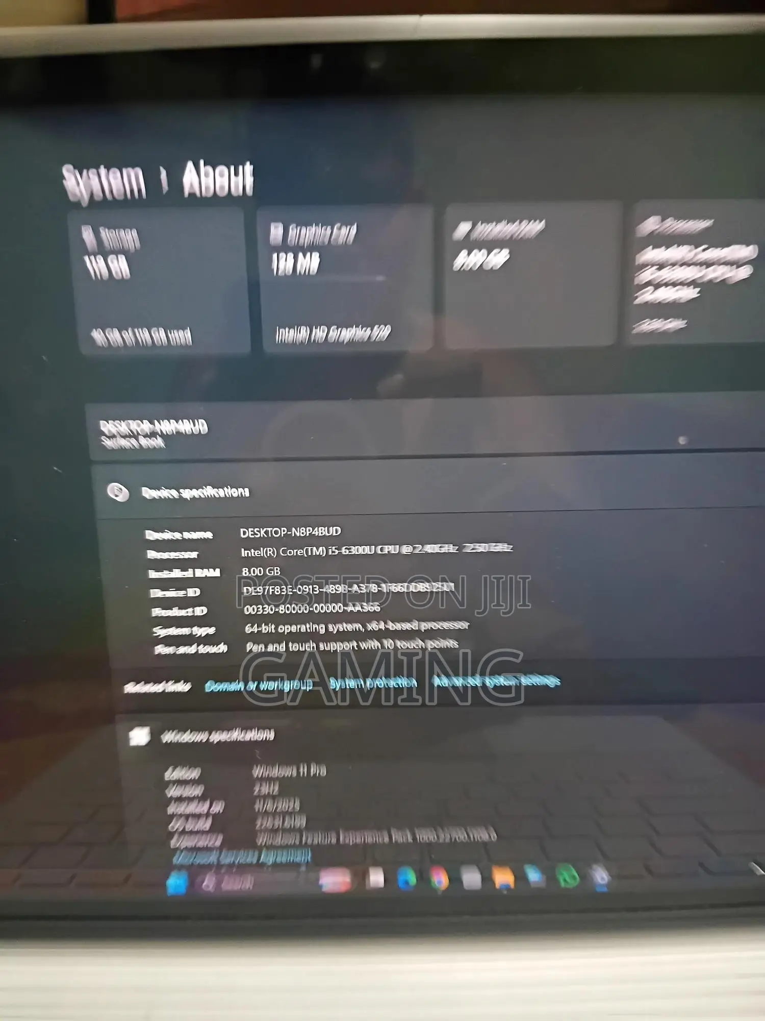 Laptop 8GB Intel Core I5 SSD 256GB