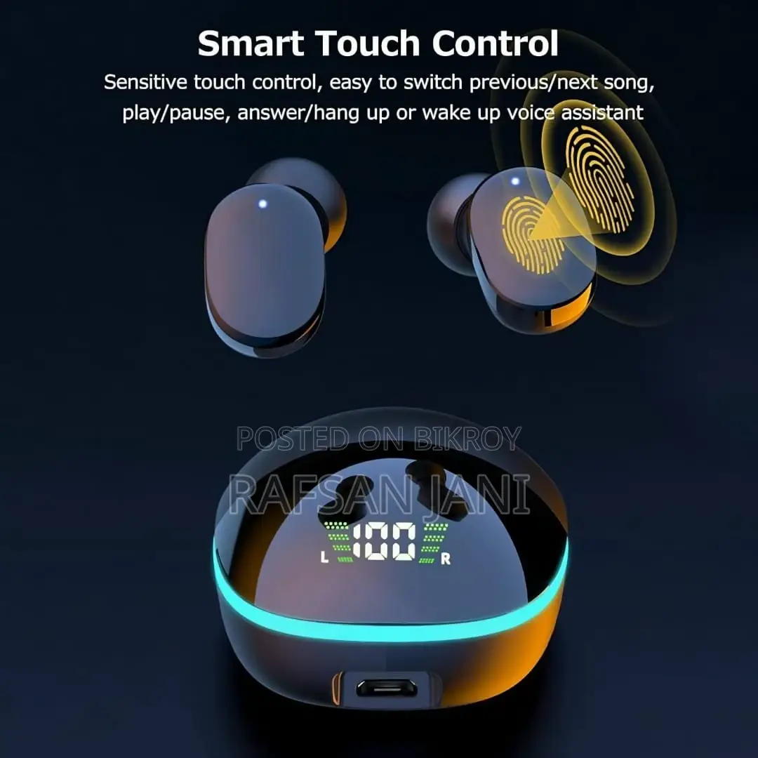 Waterproof Sports Gaming Earbuds With Digital Display