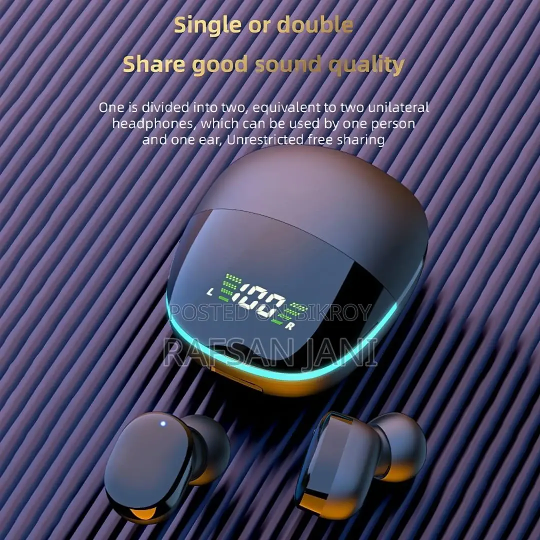 Waterproof Sports Gaming Earbuds With Digital Display
