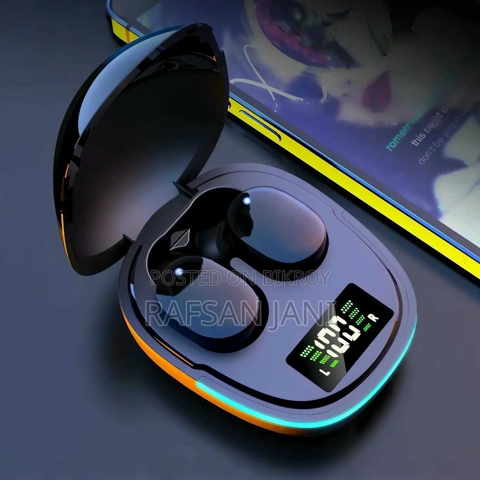 Waterproof Sports Gaming Earbuds With Digital Display