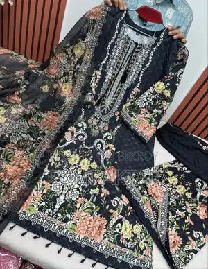 Embroidery Sequence Digital Print Three Piece