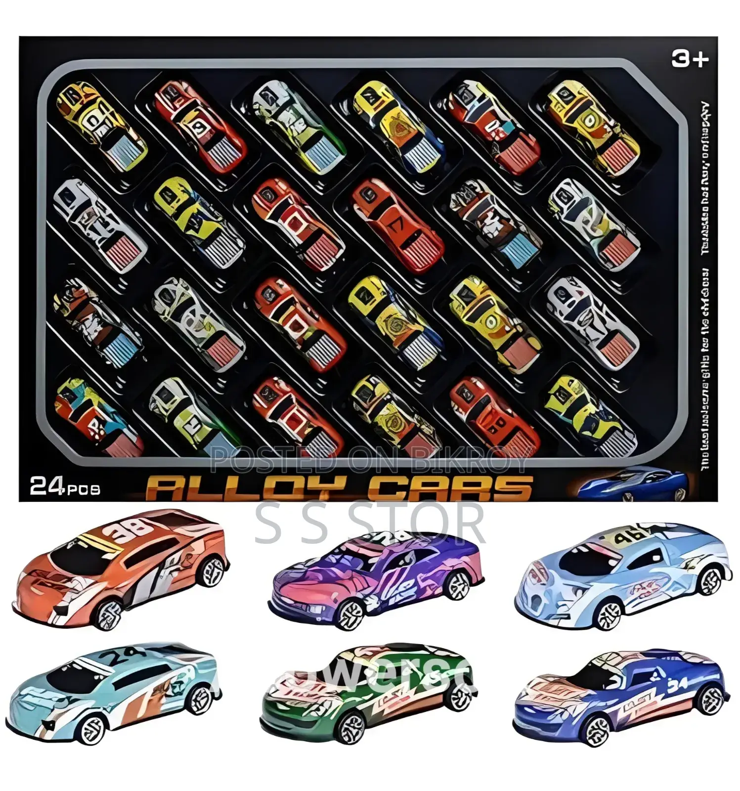 Racing 24pcs Car Set Toys for Kids 3-8, Mini Pull Back Diecast Cars
