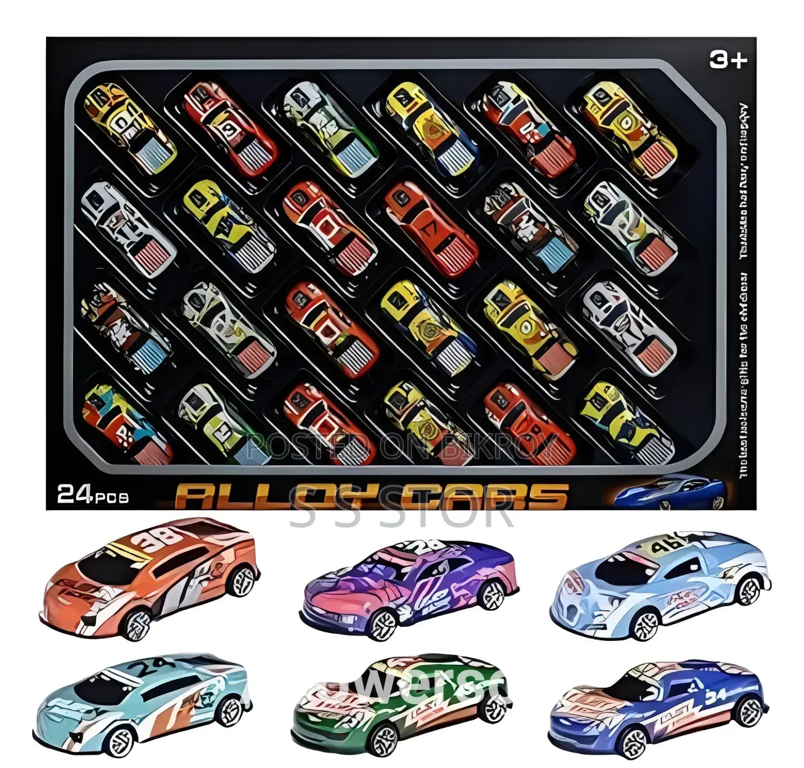 Racing 24pcs Car Set Toys for Kids 3-8, Mini Pull Back Diecast Cars