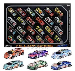 Racing 24pcs Car Set Toys for Kids 3-8, Mini Pull Back Diecast Cars