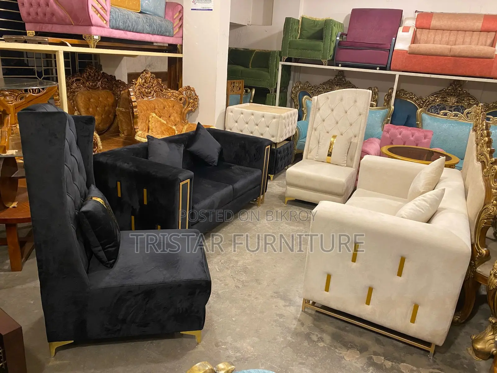 বিলাসবহুল সিক্স সিটার সোফা সেট SL286F