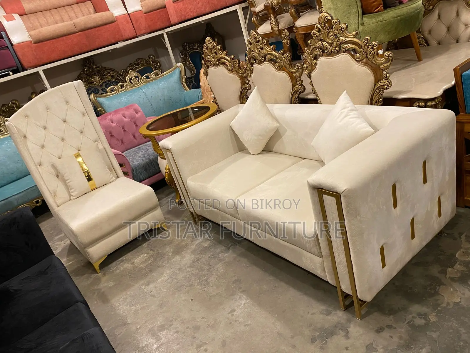 বিলাসবহুল সিক্স সিটার সোফা সেট SL286F
