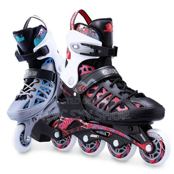 Cougar Skating shoes double calf single row L:(41-44) black/red