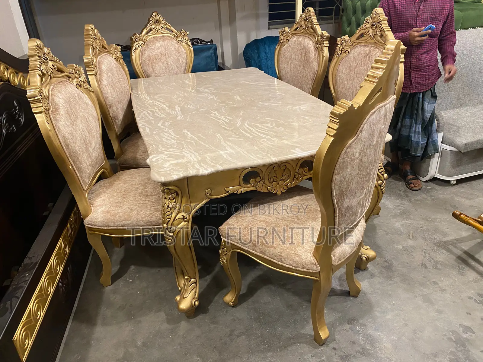 আধুনিক ডিজাইন কাঠের ডাইনিং সেট DL129F