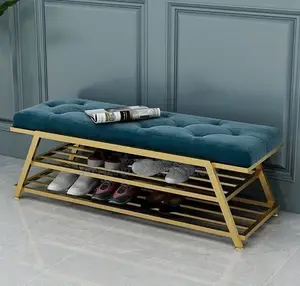 Iron Steel with seating Shoe Rack - 05