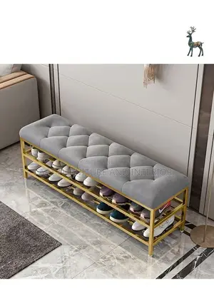 Iron Steel with seating Shoe Rack - 03