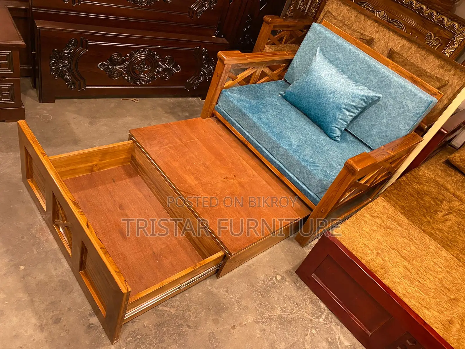 Ctg Wooden Sofa Cum Bed