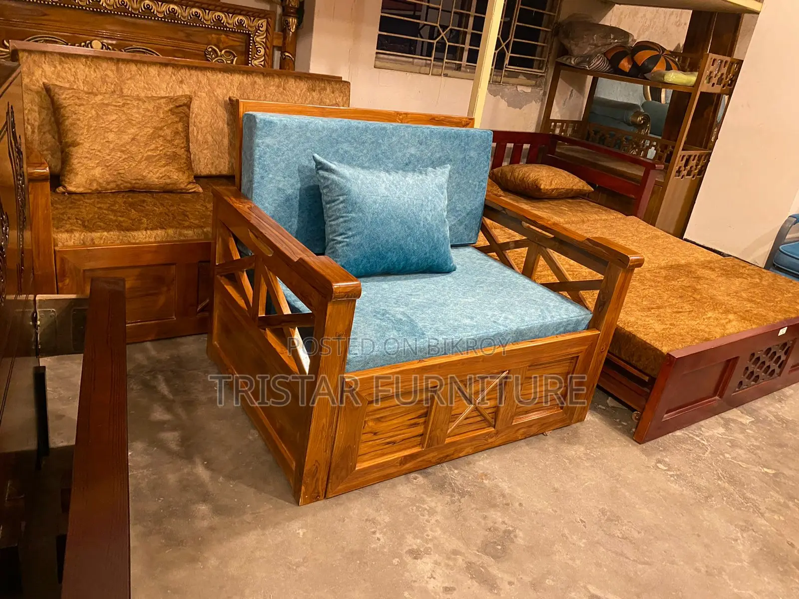 Ctg Wooden Sofa Cum Bed
