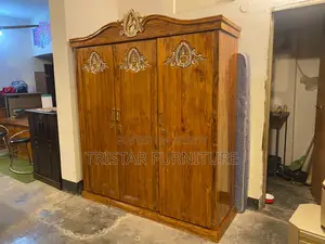 New Design Teak Wood 3-Door Almirah