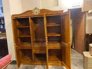 New Design Teak Wood 3-Door Almirah