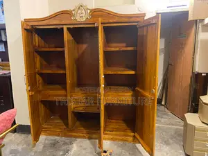 New Design Teak Wood 3-Door Almirah