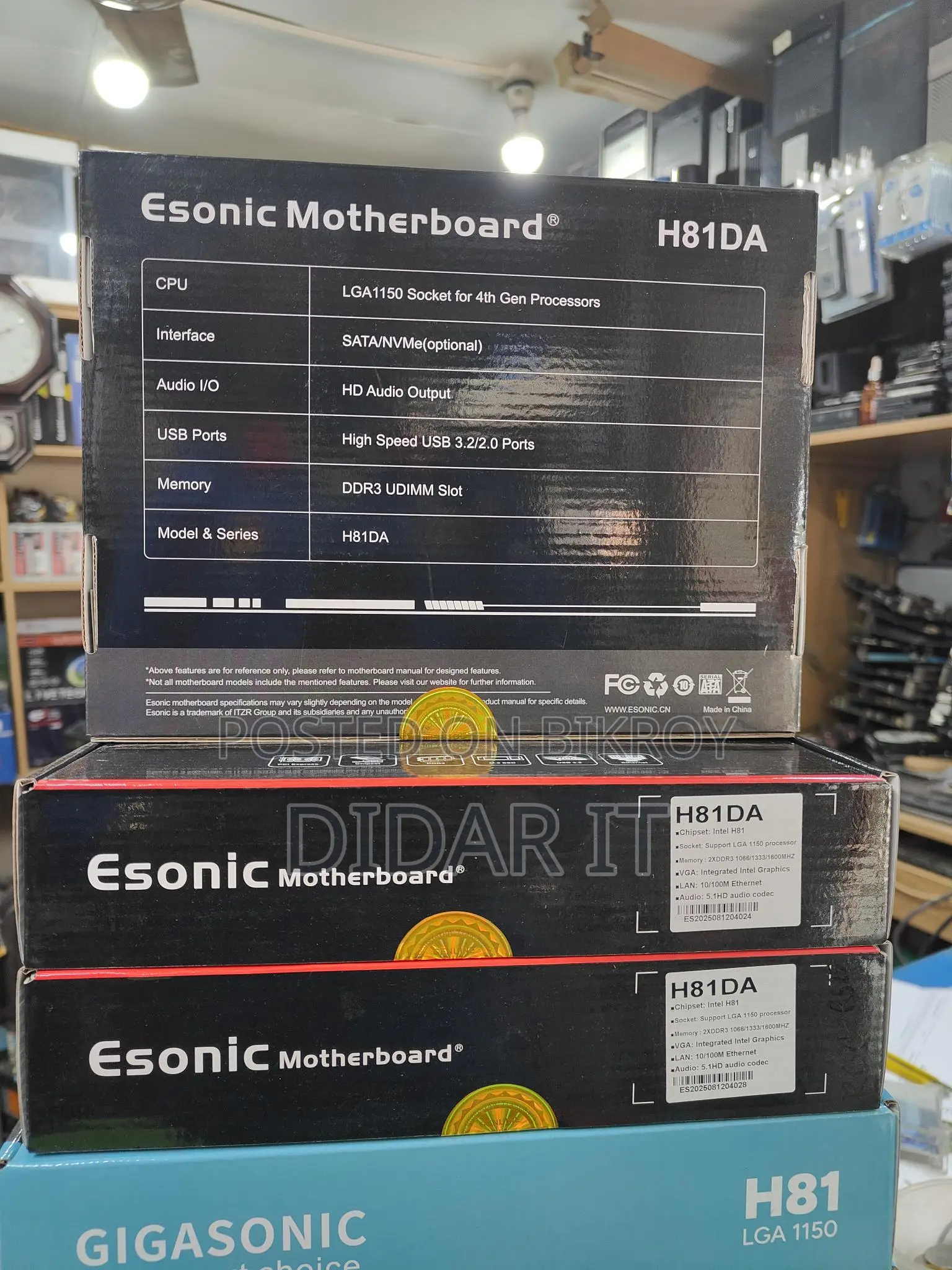 Esonic H81DA Motherboard With 01 Year Warranty