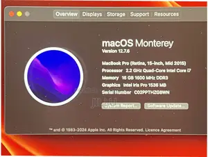 Macbook 2015 Retina 15.4 Inch Intel Core I7