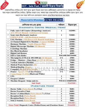 Diagnostic Center / Lab Set-up for Urgent Sale at Affordable Price