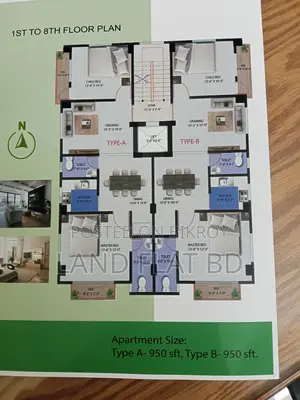 Ongoing Flat for Sale, 950 SFT, South Facing