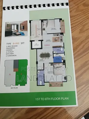 Ongoing Flat for Sale, 950 SFT, South Facing