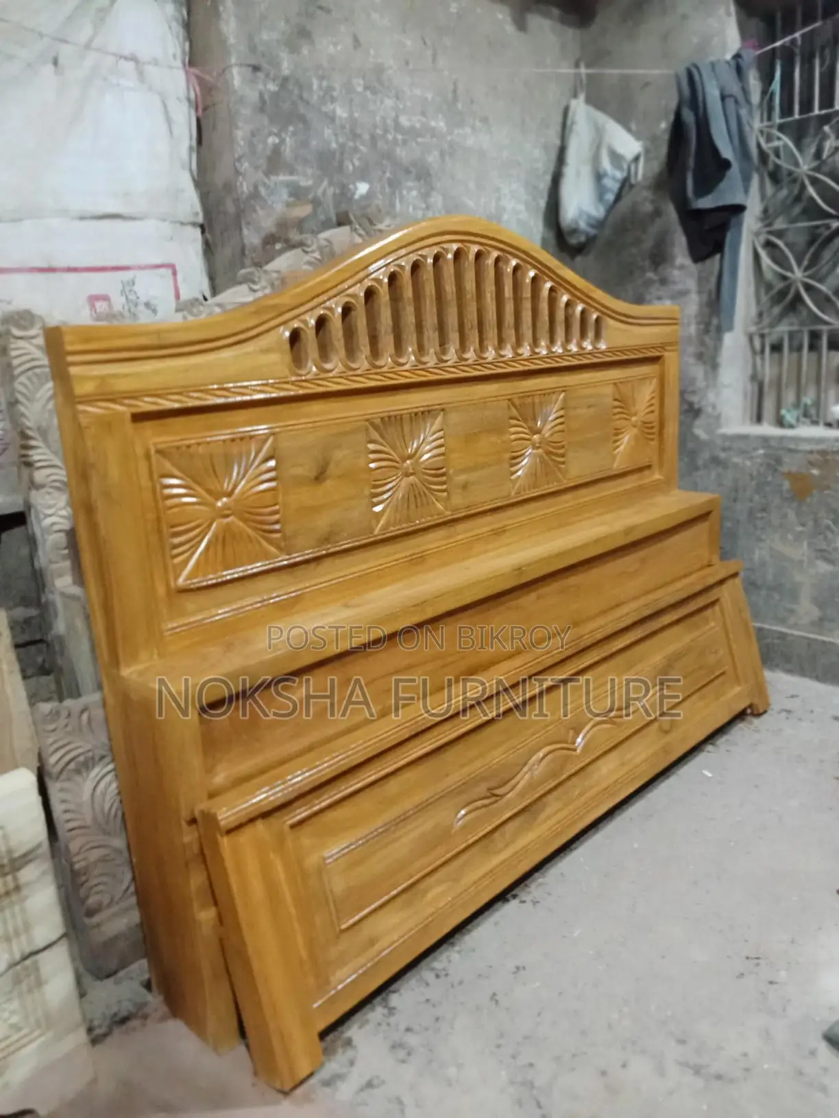 Noksha Furniture Akashmoni Wood Bed 🛏️ Mega Offer Ongoing