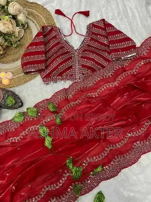 Pure Jorjet with Embroidery and Saree Blouse