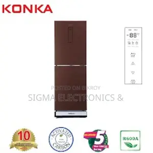 KONKA Refrigerator Red-2-Door, Upper Freezer (200 Ltr)