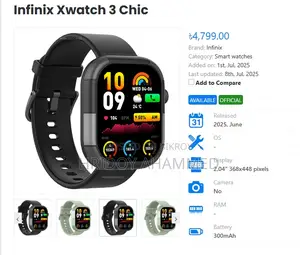Infinix Xwatch 3 Chic Smart Watch