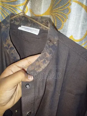 Chocolate Color Cotton Panjabi with Tibe Buttons 2026 New Collection