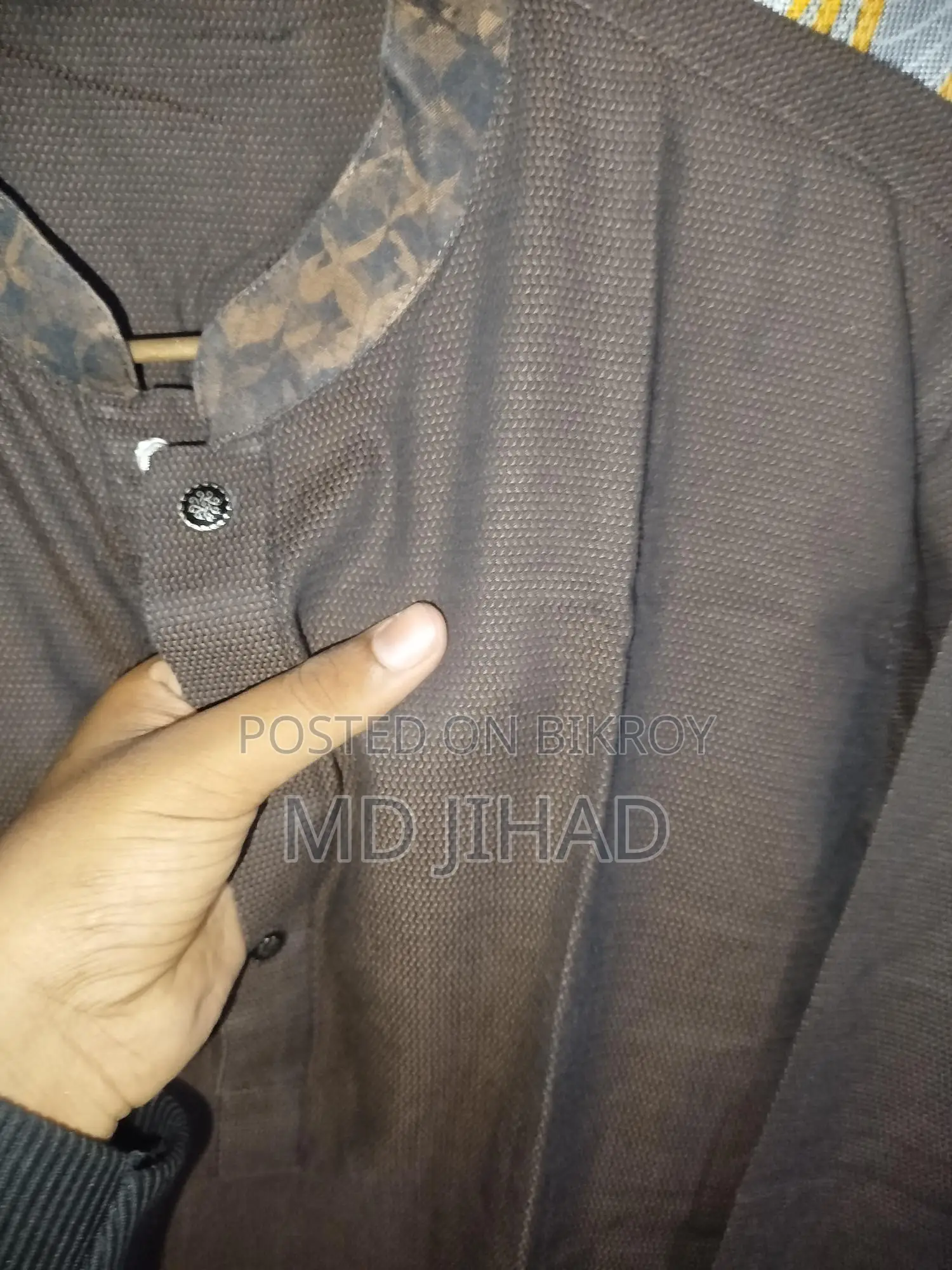 Chocolate Color Cotton Panjabi with Tibe Buttons 2026 New Collection