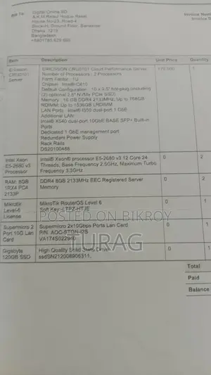 Ericsson Cru 0101 1u Server