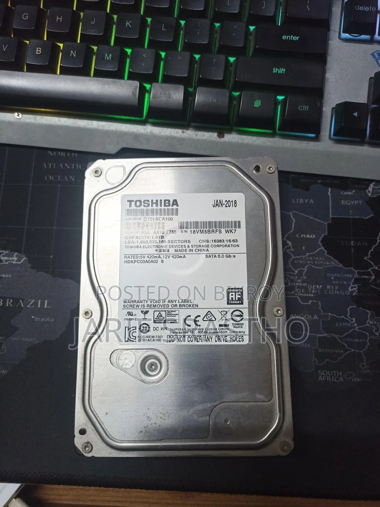 Toshiba Harddrive 1 Terabyte.